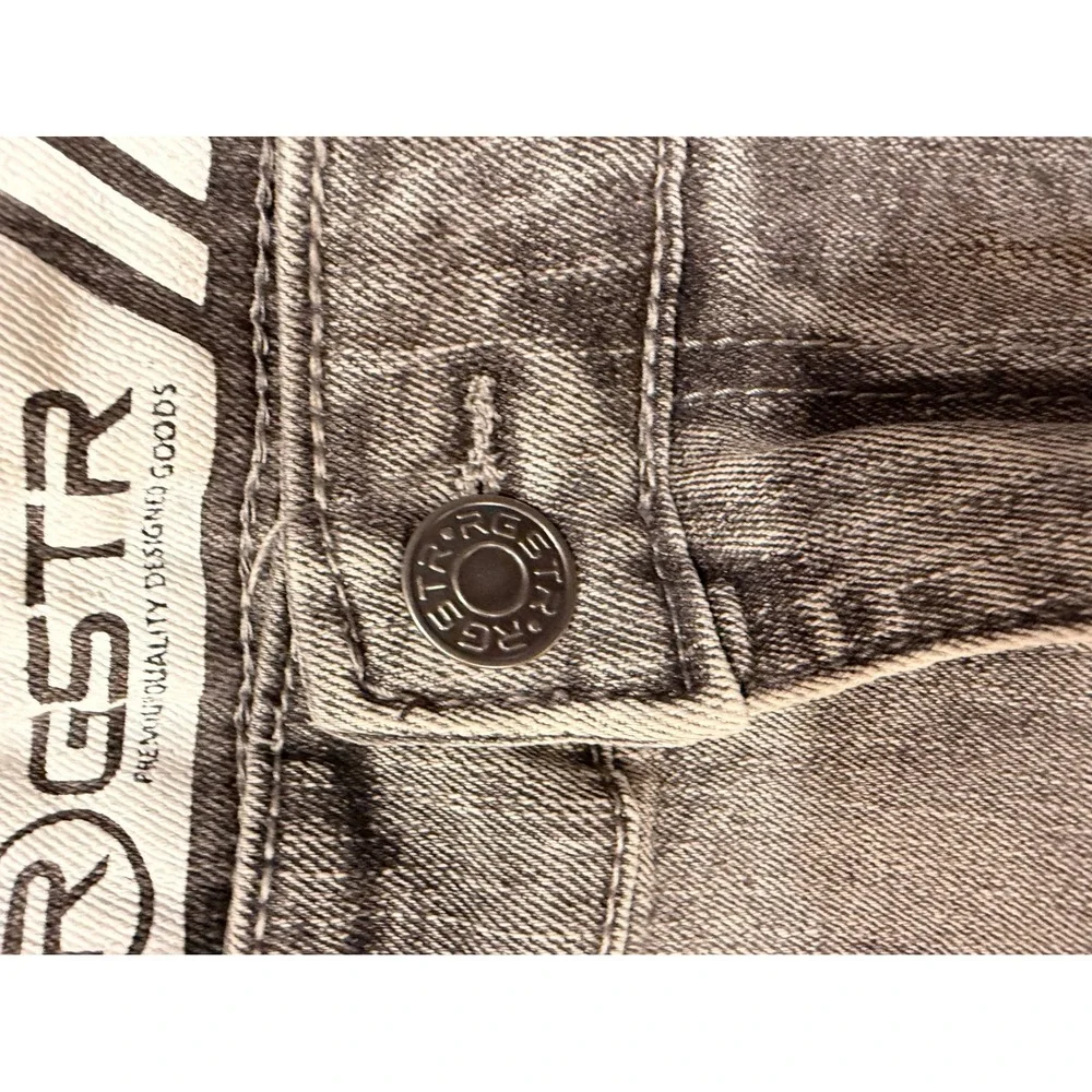 #B27 GSTR Distressed Denim Jeans Sz.‎ 46 Grey Ripped Straight Leg Stretch Pants